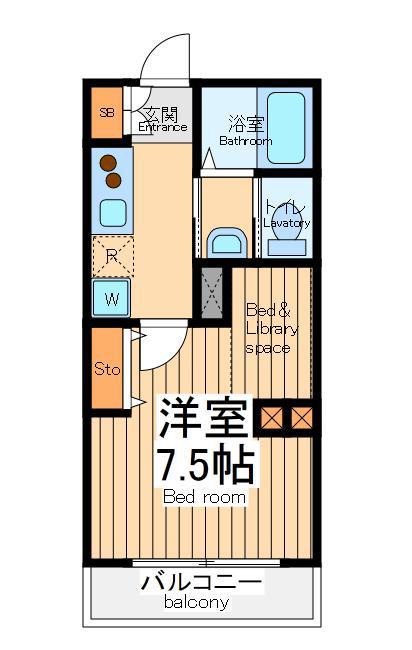 MY STYLE FUCHINOBE(1SK/2階)の間取り写真