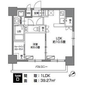 カスタリア三ノ輪(1LDK/8階)の間取り写真
