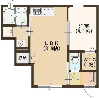 クレール(1LDK/1階)の間取り写真