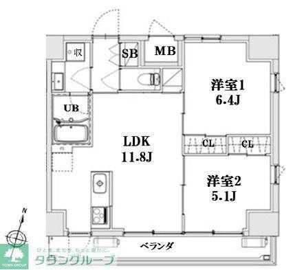LAGURUS大宮(2LDK/11階)の間取り写真