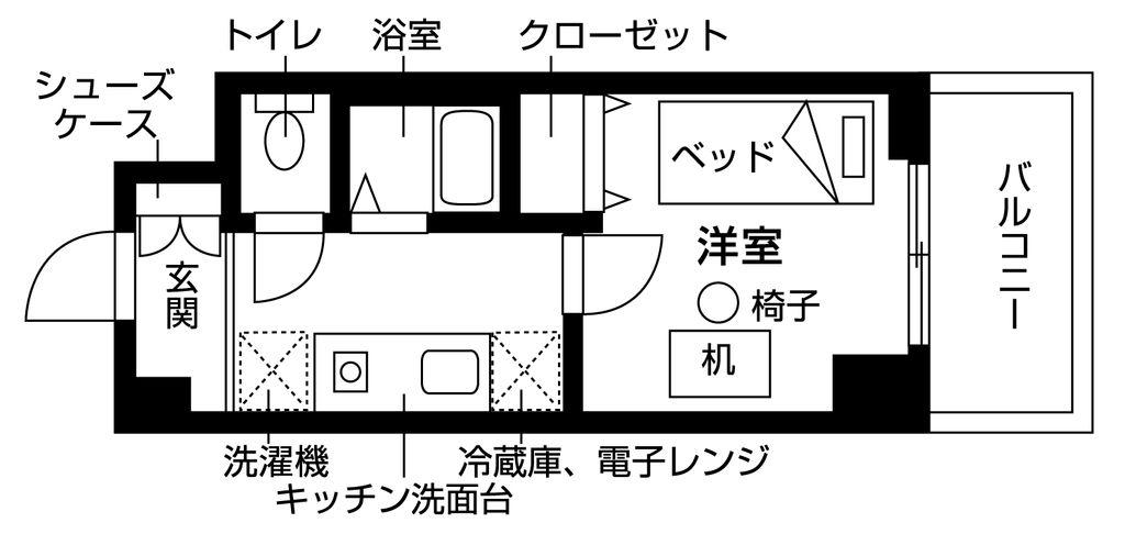 STARSHIP南茨木I(1K/10階)の間取り写真