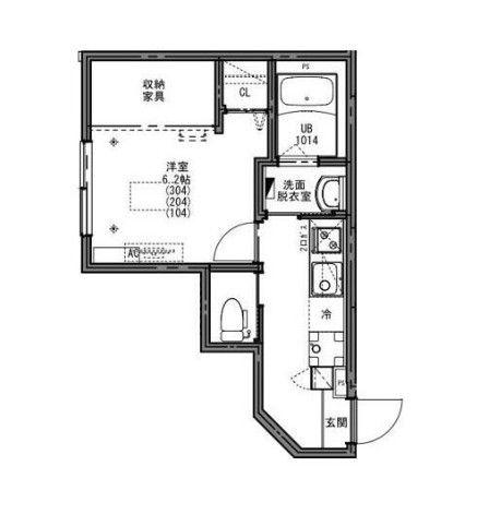 KEIAI RESIDENCE 新秋津II(1K/1階)の間取り写真