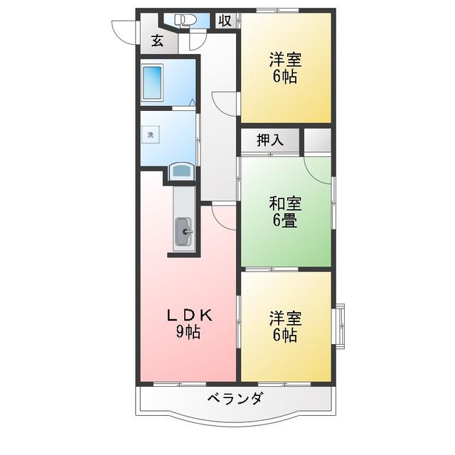 コンフォース(3LDK/4階)の間取り写真