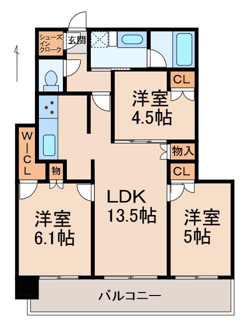 アトラスタワー和歌山(3LDK/17階)の間取り写真