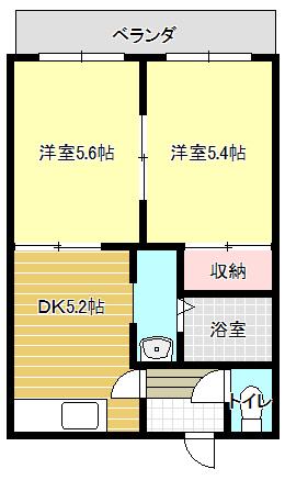 イマージュ・コウダ(2DK/3階)の間取り写真