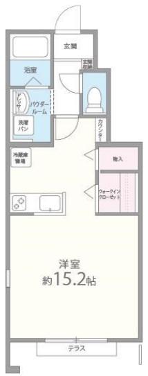 アグレアーブル(ワンルーム/1階)の間取り写真