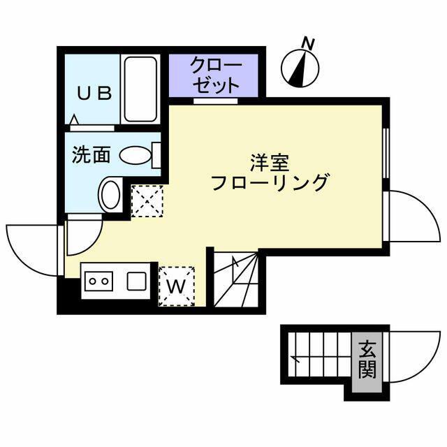 ガーデン自由が丘テラス(ワンルーム/2階)の間取り写真