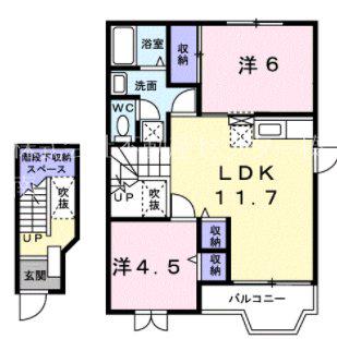 フェニックスYAGI C(2LDK/2階)の間取り写真