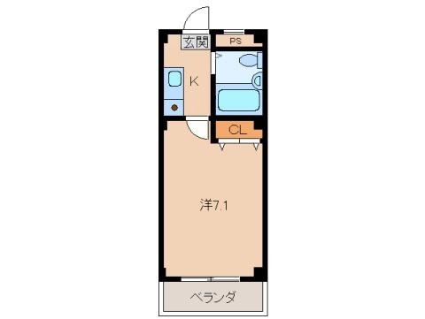 栄マンションⅡ(1K/3階)の間取り写真