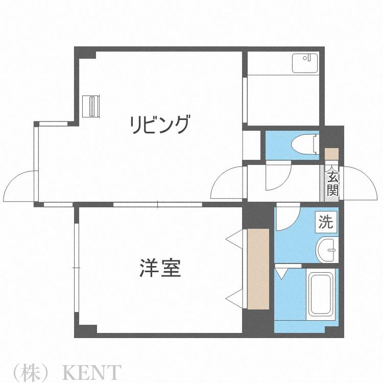 フレンドリー山の手(1LDK/1階)の間取り写真