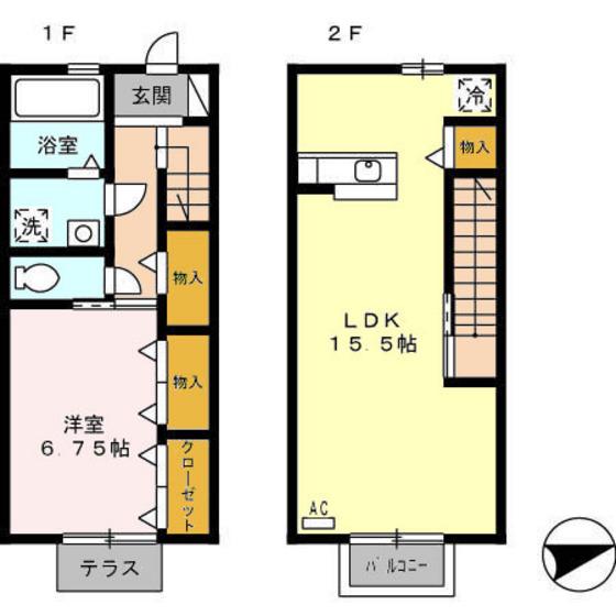 グリーンフォレスト(1LDK/1階)の間取り写真