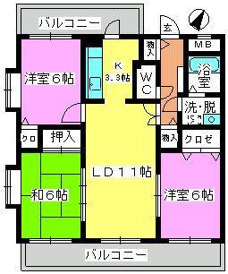 コンフォート博多南(3LDK/3階)の間取り写真