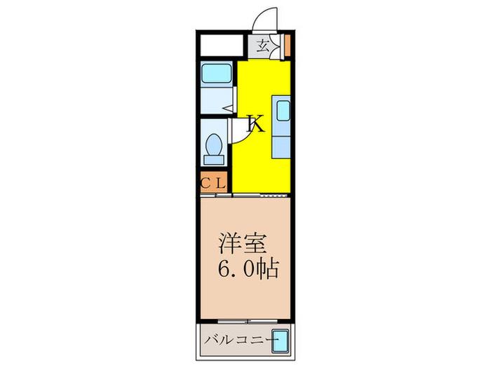 淀川西山マンション(1K/3階)の間取り写真