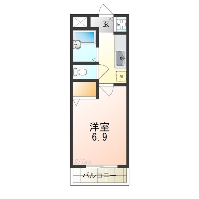 ラパス高倉台(1K/1階)の間取り写真