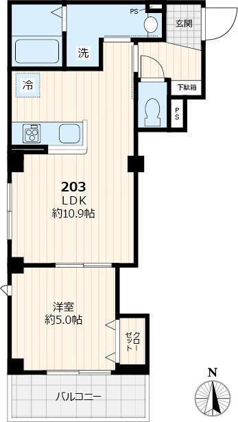 GRAND LOGEMENT グラン ロジュマン(1LDK/2階)の間取り写真