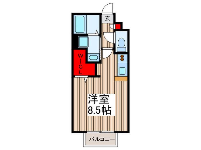 エーデルハイムC棟(ワンルーム/1階)の間取り写真