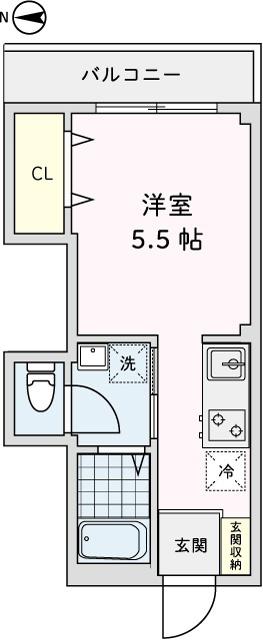 ブライトレジデンス仙川(1K/3階)の間取り写真