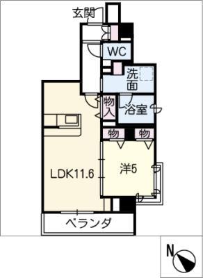 MELIV栄生(1LDK/5階)の間取り写真