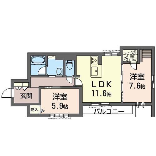 リラフォレスト西立川(2LDK/3階)の間取り写真