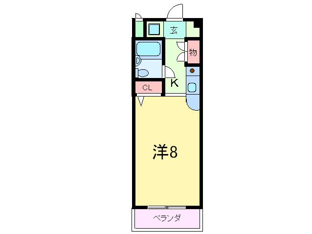 ヴィラサンクト アントン(1K/4階)の間取り写真