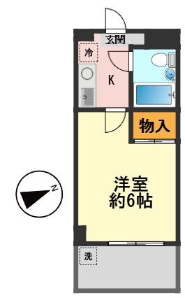 リエス新小岩(1K/4階)の間取り写真