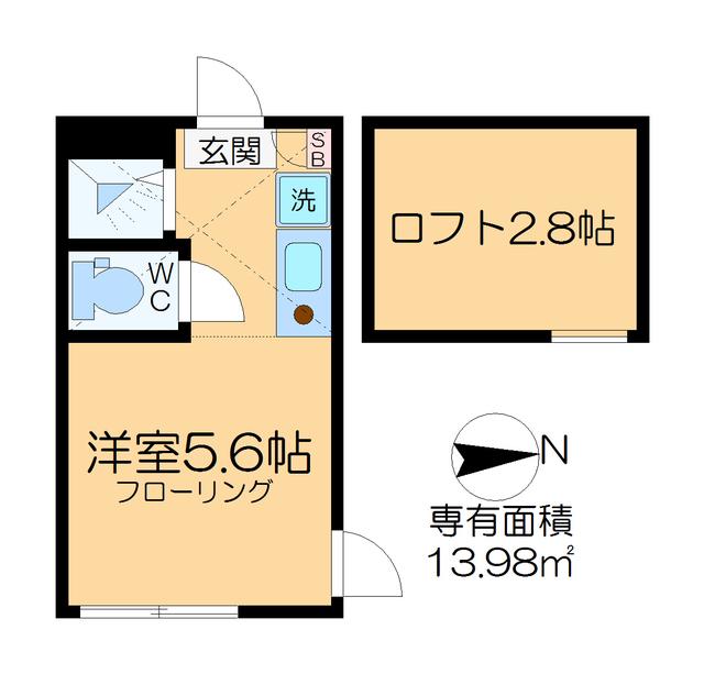 ショパンハウス小岩(ワンルーム/2階)の間取り写真