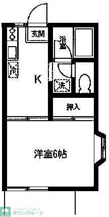 藤和コーポ東台 I(1K/1階)の間取り写真