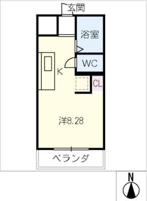 TMKビル(ワンルーム/2階)の間取り写真