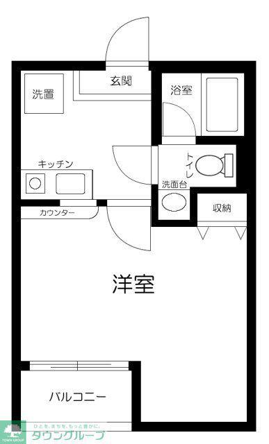 HAKUSUI幕張(1K/3階)の間取り写真