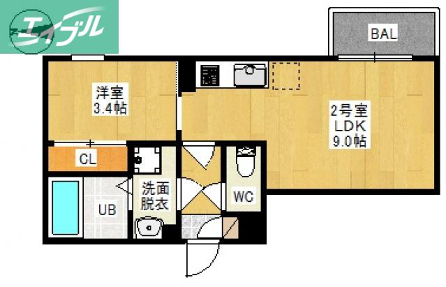 REGALEST 寿(1LDK/3階)の間取り写真