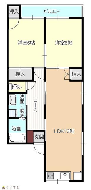 エコーハイツII(2LDK/2階)の間取り写真
