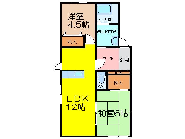 カーサパルコ(2LDK/1階)の間取り写真