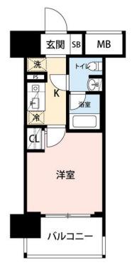 マイナビステイベイコート海岸(1K/2階)の間取り写真
