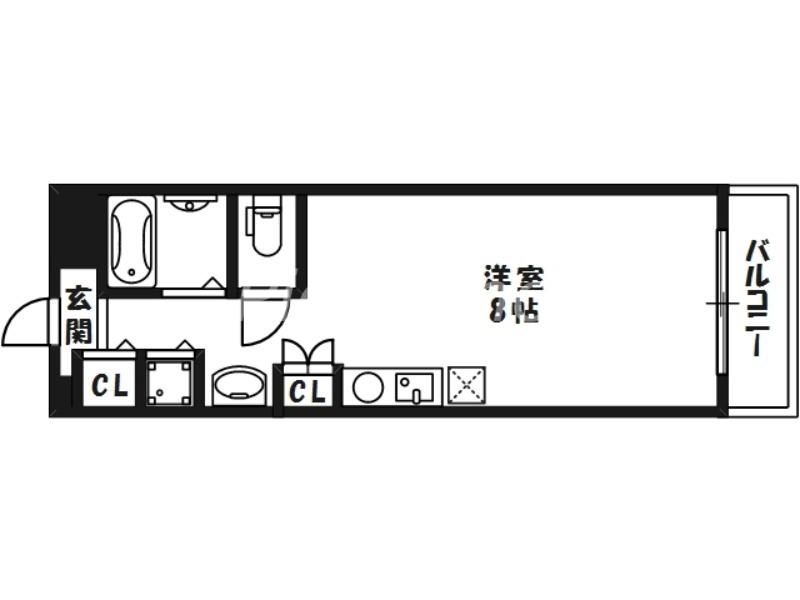 SERAPH天満橋(ワンルーム/4階)の間取り写真