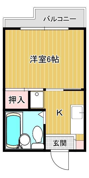 コーポあおい(1K/2階)の間取り写真