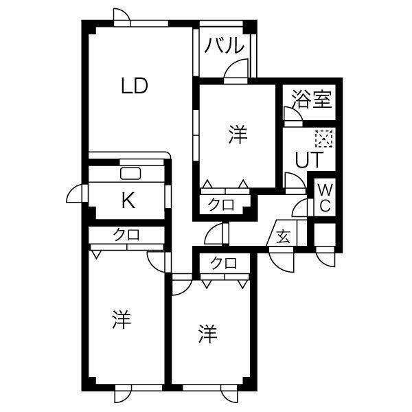 アミティコート(3LDK/1階)の間取り写真