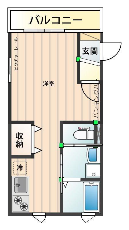 アグネス南阿佐ヶ谷(1K/2階)の間取り写真