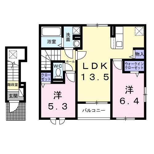 アバンツァート(2LDK/2階)の間取り写真