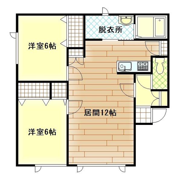 イルマーレ(2LDK/2階)の間取り写真