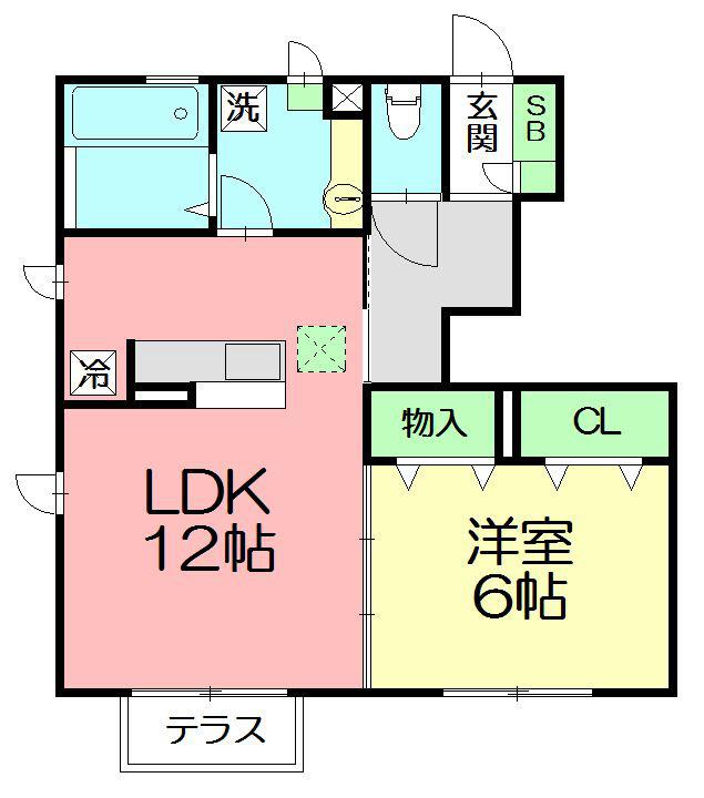 チェリッシュ(1LDK/1階)の間取り写真