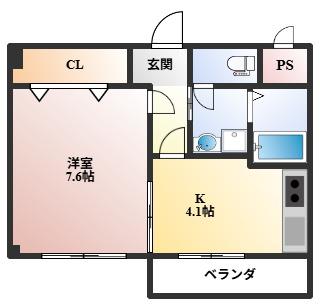 大阪モノレール本線 少路駅(大阪モノレール) 徒歩17分 3階建 築18年(1K/2階)の間取り写真