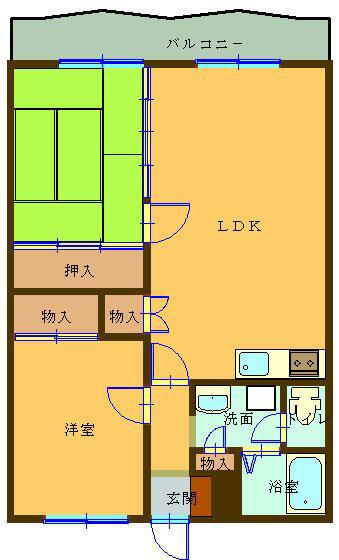 エクセレント武岡台(2LDK/2階)の間取り写真