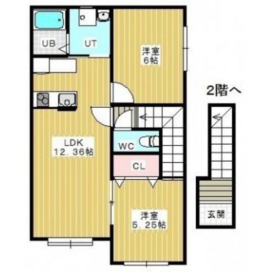 ラルージュコート (2LDK/2階)の間取り写真