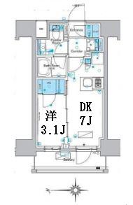 LEFOND PROGRES浅草入谷(1DK/10階)の間取り写真