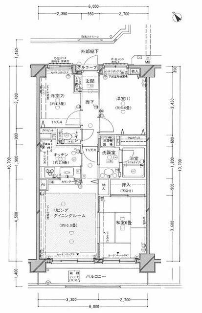 コスモ一之江グランコート(3LDK/5階)の間取り写真