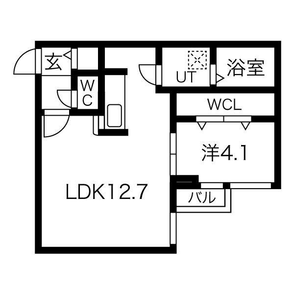 NS ASABU(1LDK/2階)の間取り写真