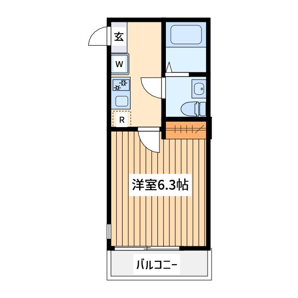 リコ小田急相模原(1K/2階)の間取り写真