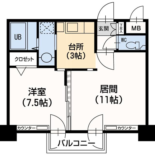 藤井ビル北23条II(1LDK/6階)の間取り写真