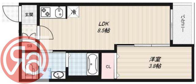 H-MAISON大正IV(1LDK/3階)の間取り写真