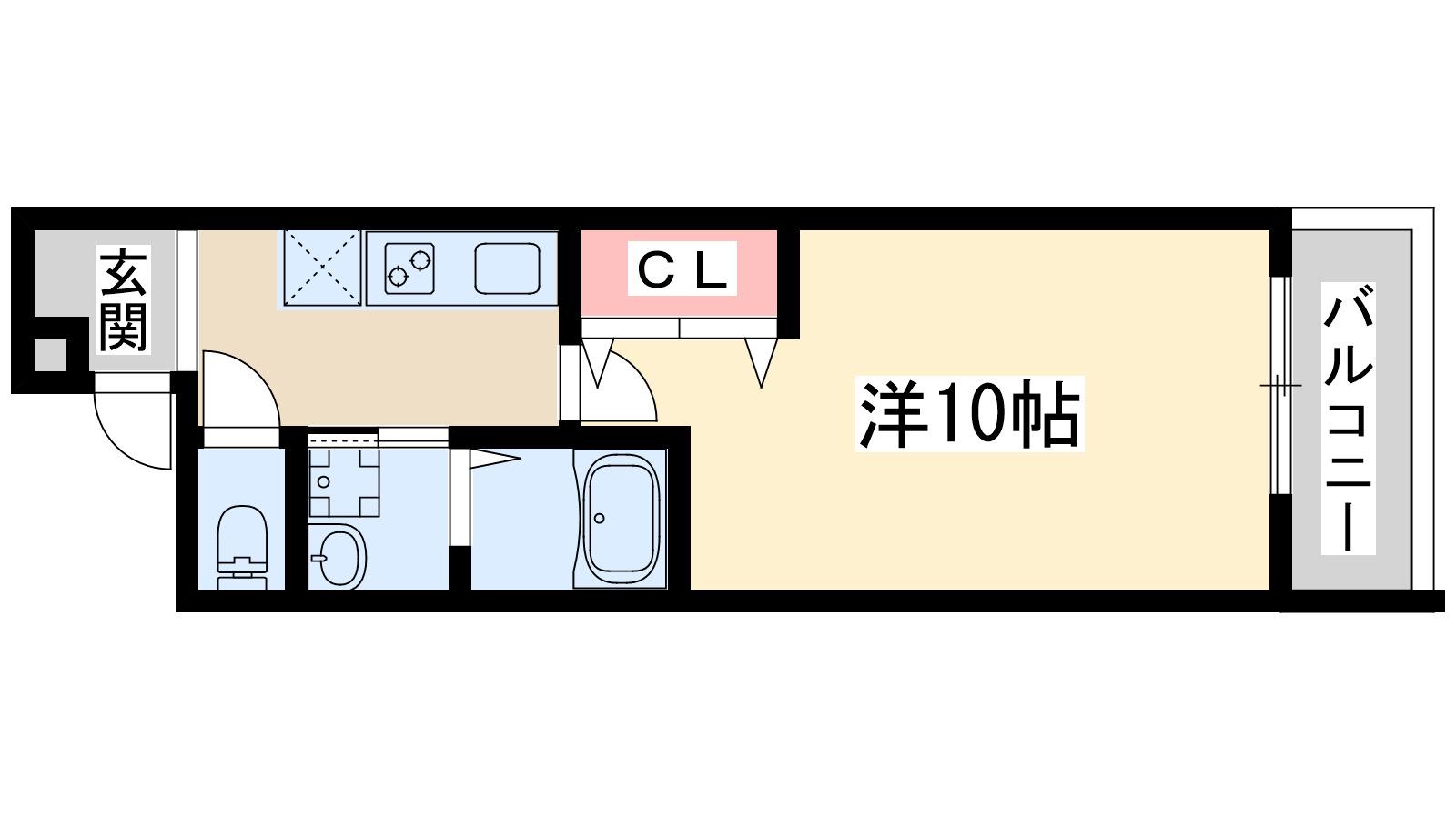 フジパレス十三ウエスト(1K/3階)の間取り写真